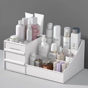 Cosmetic Storage Dresser Vanity Makeup Organizer with Drawers Bathroom Countertop Display Case for Lipstick Brush, Skincare Use