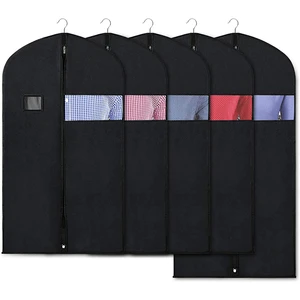 Hot Dust Protector Zipper Waterproof Eco Friendly Reusable Luxury Non Woven Jacket Coat Dress Clothes Garment Suit Cover Bags
