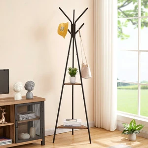 Simple Freestanding Coat Rack Iron Garment Rack Entryway Storage Rack Household Bag Hanger Clothes Stand with 8 Hooks