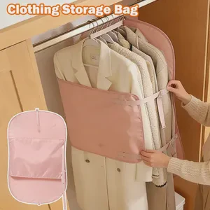 Reusable Eco-Friendly Closet Compression Hanging Bag Space Saving Hanging Closet Organizers Home Organization Compression Bags