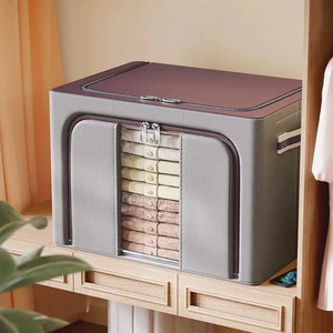 Wardrobe Foldable Oxford Cloth Storage Organizer Bag Large Capacity Single Tier Clothes Storage Box Home Storage Organization