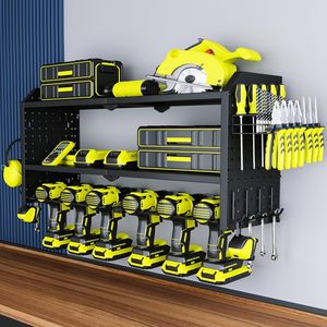 Heavy-Duty Flexible Three-Layer Carbon Steel Wall Mount Storage Rack for Garage Tool Organization