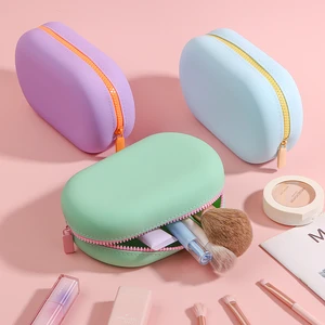 Promotional Reusable Silicone Zip Makeup Bag Portable Travel Storage Cosmetic Pouch Beauty Toiletry Cosmetic Bags & Cases