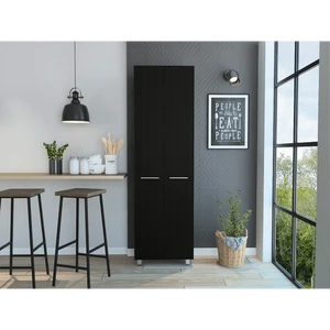 Baleare Five-Shelf Pantry Cabinet with Four Black Legs for Kitchen Organization