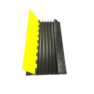 OEM Yellow Jacket 5-Channel Electrical Wire Cable Protector With Rubber Kerb Ramps PVC Floor Cable Cover Base Cover Material