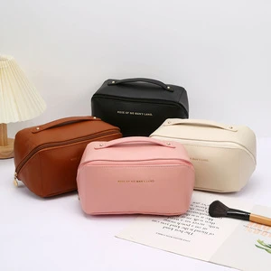 Shell Style Milky PU Leather Makeup Tools Case with Spacious Interior and Detail Pocket for Daily Cosmetics Storage Bag