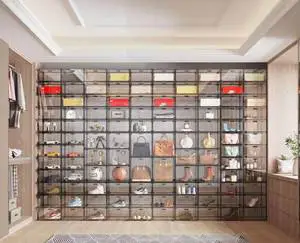 Top Sale Stackable Storage Bins Shoe Box Transparent Top 10 Best Selling Plastic Basket Custom Shoe Boxes With Logo