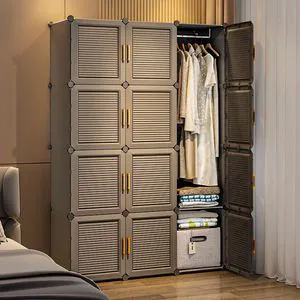 Simple Design of Bedroom Modular Clothing Patchwork Wardrobe Assemble Plastic Storage Cabinets