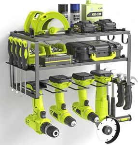 Multi Functional Wall Mount Power Tool Organizer Garage Storage Tool Rack Garage Metal Organizer Shelf