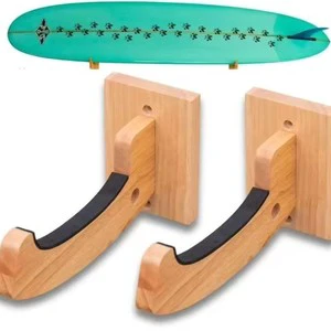 Wood Floating Shelves Solid Wood Wall Mounted Storage Rack Organizer Stand Holder For Surfboard Baseball Bat