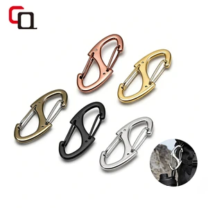 Anti Theft 1.6inch Mini Dual Wire Gate Interlocking Keychain Zipper Clip S Carabiner Clips Zinc Alloy Snap Hook