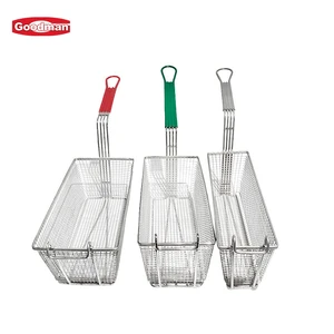 Commercial Kitchen Colanders Strainers Chips Wire Mesh Frying Baskets Stainless Steel Fryer Basket