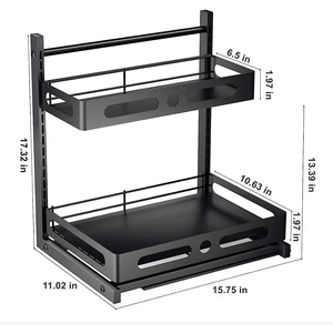 High Quality Control Pull Out Drawer Sink Cabinet Multifunction Kitchen Spice Organizer Cabinet Rack