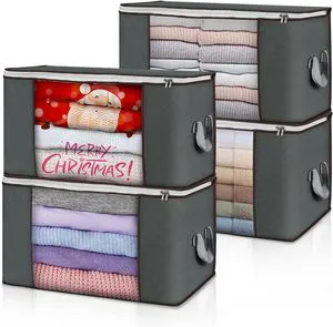 Non-woven Fabric Large Clothes Organizer Collapsible Folding Bed Thick Breathable Fabric Underbed Storage Boxes Bags
