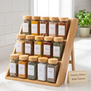 Custom Bamboo Spice Rack Organizer For Kitchen Drawer Factory Wholesale