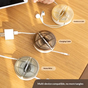 Large Capacity Cable Winder Cord Organizer Desktop Cable Management Anti-Tangle Wire Storage for Charger & Computer Cables