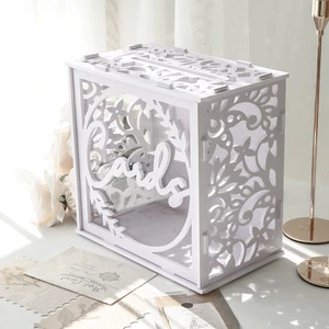 White Wedding Card Boxes Ideal for Wedding Banquets, Graduation Ceremonies, and Birthday celebrations