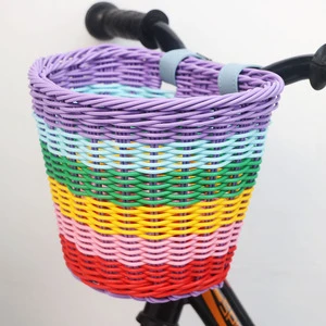 Hand Woven Storage Basket Children's Rattan Bicycle Basket