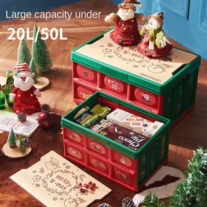 Choice Fun Portable Foldable Plastic Storage Box New Style Year-Round Use Home Car Trunk Christmas Decoration Gift Organizing