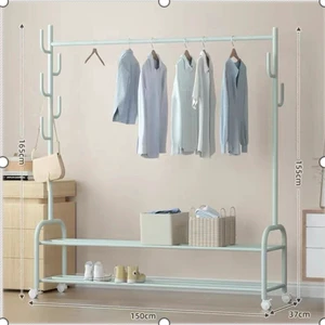 Bangke Bedroom Living Room Drying Storage Gold Hat Coat Rack Stand Clothes Racks with Shoes Shelf Display for Clothing Store