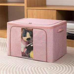 Durable in Use Oxford Fabric Storage Containers Stackable Foldable Clothes Organizer Bags Storage Bins with Metal Frame