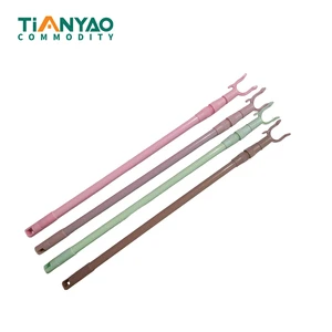 Stainless Steel Telescopic Adjustable Rod-Heavy-Duty Garment Hanger Fork & Clothes Retrieval Pole Clothing Organizer