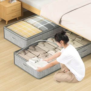 New Modern Under Bed Storage Non-woven Fabric Clothes Storage Bag Portable Bedding Storage Reinforced