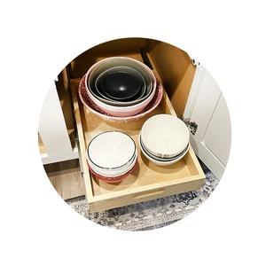 Pull Out Cabinet Organizer,Soft Close Slide Out Wood Drawer Storage Shelves for Kitchen,Base Cabinet Organization for Pantry