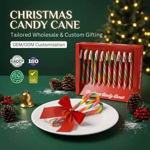 12 Count Christmas Candy Cane Gift Box Rainbow Swirl Hard Candy Pop With Festive Display Box For Retailer