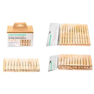 Custom Printed Large Spring Wood Rectangle Shape Injection-Molded Multifunctional Hook Type Clothes Pegs for Kitchen Living Room