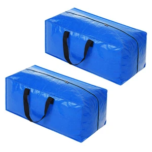 Large Capacity Waterproof Moving Bag Customized Reusable PP Woven Shopping Storage Bags With Handle