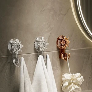 Factory Creative Suction Cup Hook Without Punching Multifunctional Bathroom Storage Kitchen Hook Towel Storage Rack