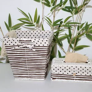 Hot Sale Durable Home Storage Dirty Clothes Basket Companion Handwoven Laundry Hamper Woven Cotton Rope Tissue Box