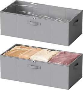 80*40.1*25.4cm Custom Foldable Visible Top Custom Underbed Home Use Livingroom Furniture Large Capacity Storage Drawer Box Bin
