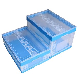 NEXARA Solid Style Stackable & Foldable Plastic Crates Collapsible Moving Tote Box