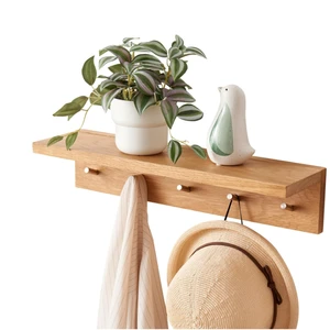 Hot selling wall mounted key storage rack for 2025, three-layer long floating rack, wall hook rack