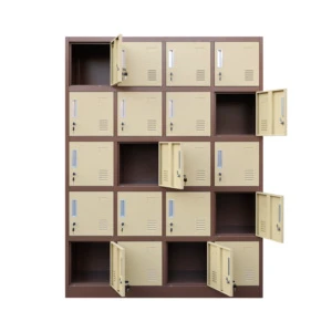 Cold Rolled Steel 20 Door Metal Locker Gym School Storage Cabinet KD Structure Lockable 20 Compartment Steel Locker for Kids