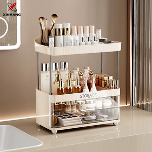 XinHang Makeup Organizer Storage Box Desktop Cosmetics Storage Cabinet Muti-Layer Water-proof Plastic Makeup Storage Organizer