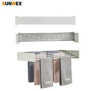 RV Clothes Drying Rack Wall Mount Collapsible Drying Rack for Clothes Drying Shelf for RV Black/White