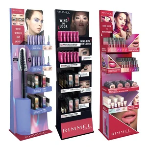 Customizable Cosmetic Make up Perfume Nail Polish Beauty Paper Supermarket Shelf Rack Display Stand for Sales Promotions