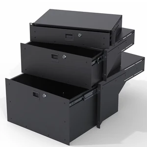 19inch 1U 2U 3U 4U 5U 6U Custom Size 350mm Depth Sliding Drawer Box With Key Lock For Network Cabinet Server Rack Drawer Case