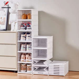 Xinhang Home Furnishings Shoe Boxes Clear Plastic Stackable Shoe Home Organization Transparent Three-layer Shoe Box