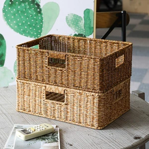 Factory Hot Sale Home Use Modern Rectangle Multi-Purpose Storage Basket PP Material Eco-Friendly Woven