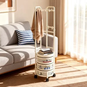 Cross-border supply Modern Metal Vertical Storage Rack Small Corner Coat Hanger Removable Floor-Type Design clothes rack
