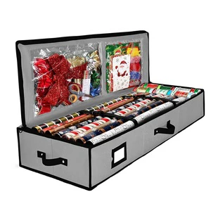 2024 New Color Stripe Christmas Ornament Storage Bag Moisture-proof Christmas Cardboard Storage Bag