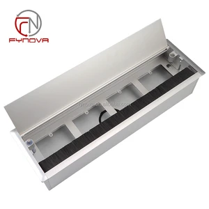 Modern Design Aluminum Alloy Cable Management Cable Cover Grommet Box for Kitchen or Hotel Conference Desk Wire Organization