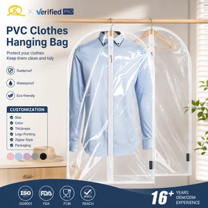 Clothes Dust Cover Transparent Thickened Washable Dust Bag Household Dust Cover Coat Suit Cover Hanging Clothes Plastic Bag