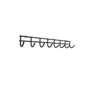 Black Wall Mounted 8-Hook Metal Clothes Rack Organizer for Bathroom Wardrobe Living Room