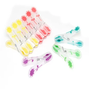Flair FL1301 12-Piece Multifunction Non-Slip Flower-Shaped PP TPR Clothespins For Clothing & Home Use