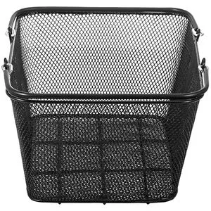 12pcs Black Metal Portable Wire Shopping Basket with Handles Black Wire Mesh Shopping Basket